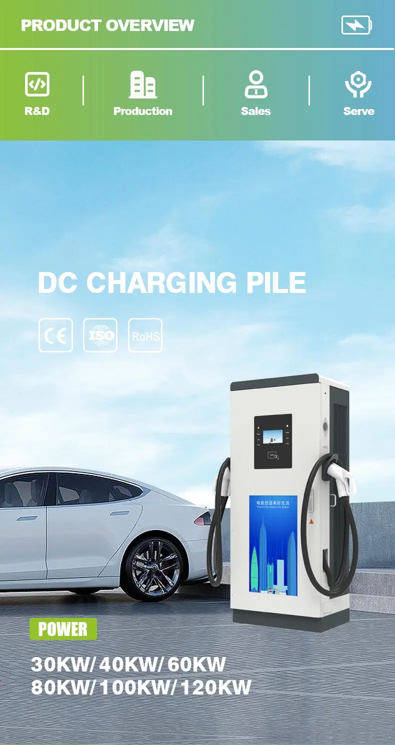 Outdoor DC EV Charger 120kw with Dual Guns for Commercial Building Charging Station